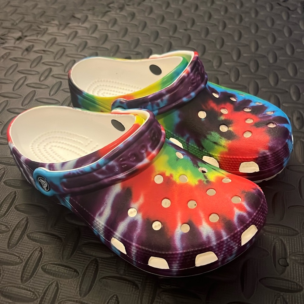 Tye dye crocs great condition. M5 & W7